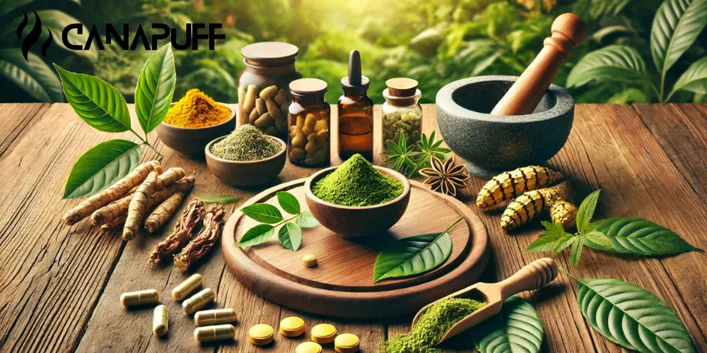 kratom alternatívák, természetes gyógynövények, fájdalomcsillapítás, energialöket