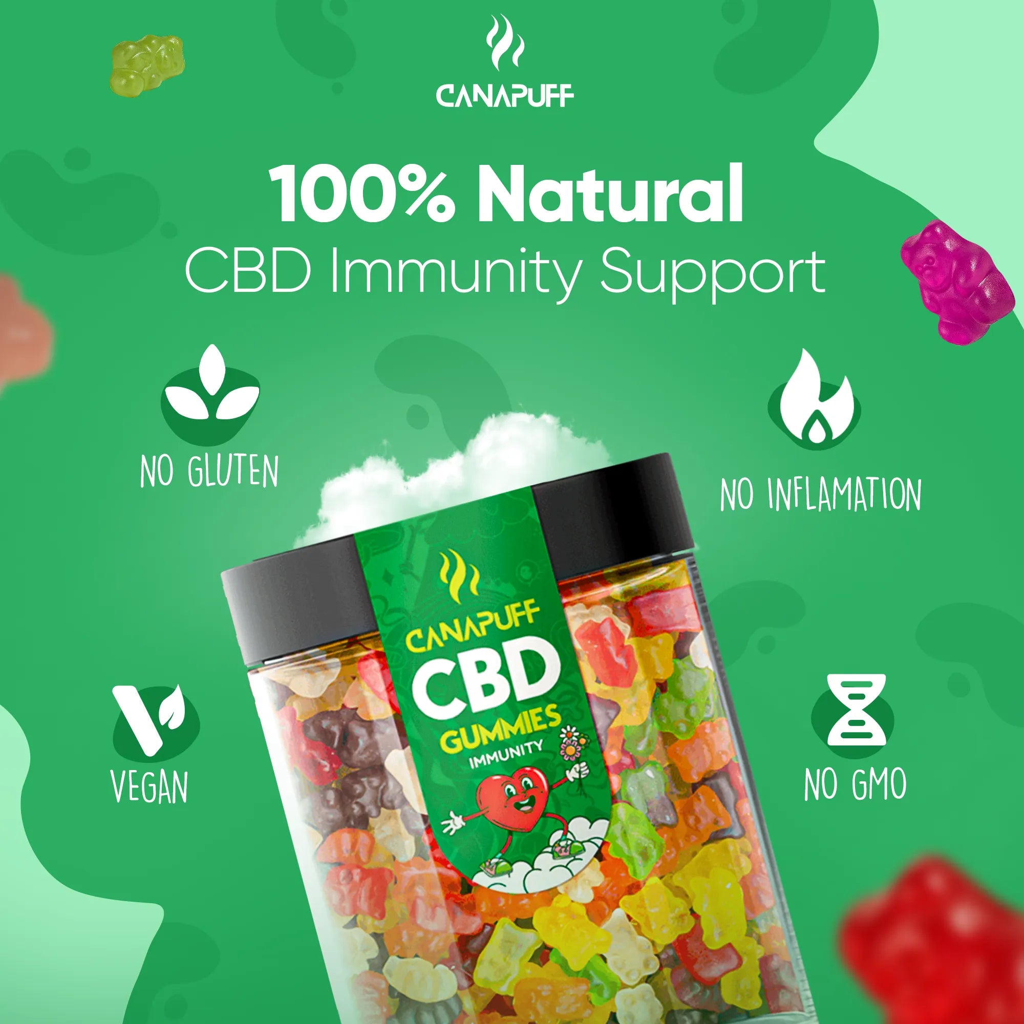Canapuff - CBD-gumicukorkák - Immunity-Canapuff