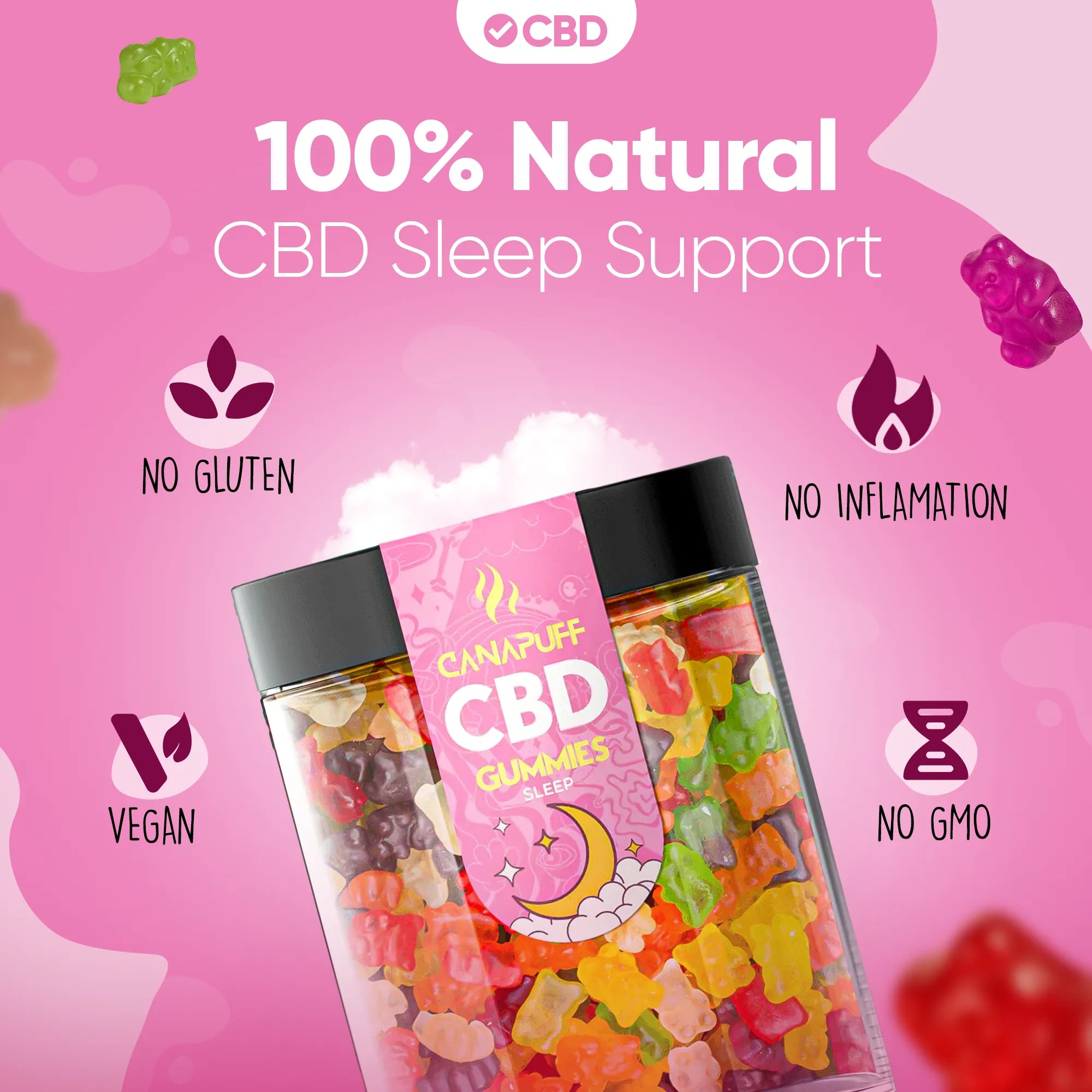Canapuff - CBD-gumicukorkák - Sleep-Canapuff