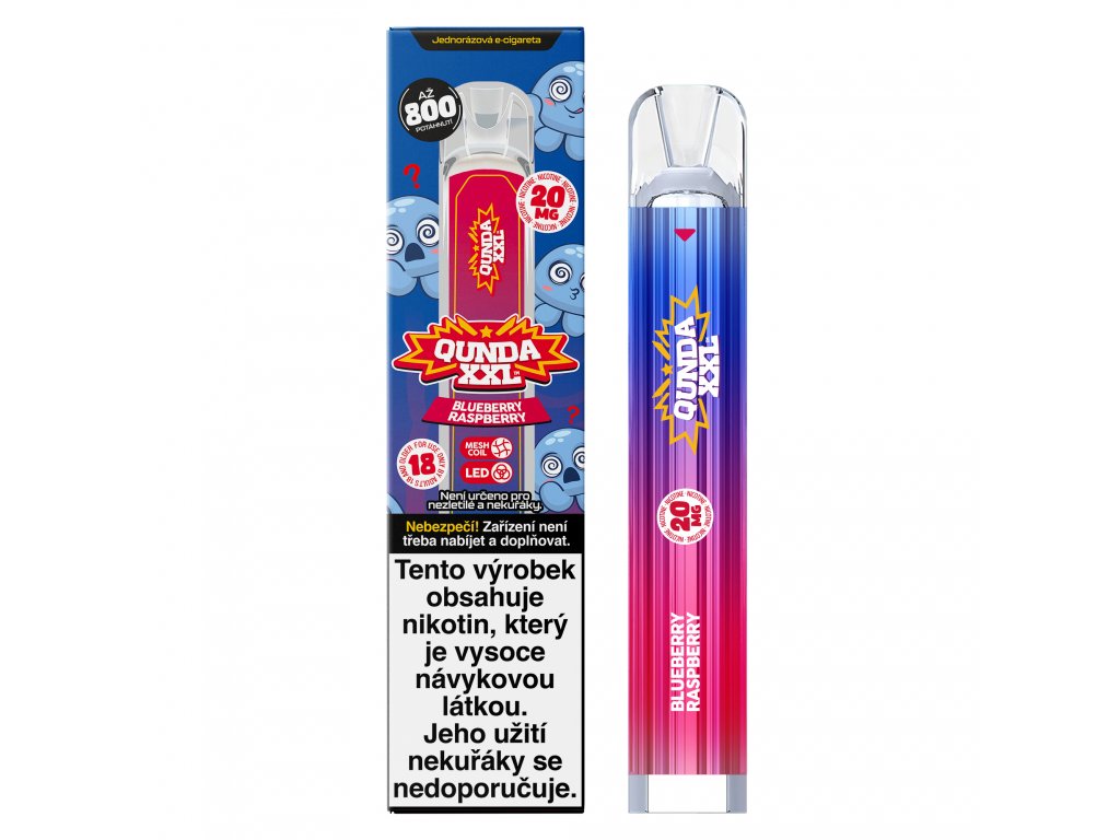 Nikotin Vape Qunda XXL Áfonya Málna-Canapuff