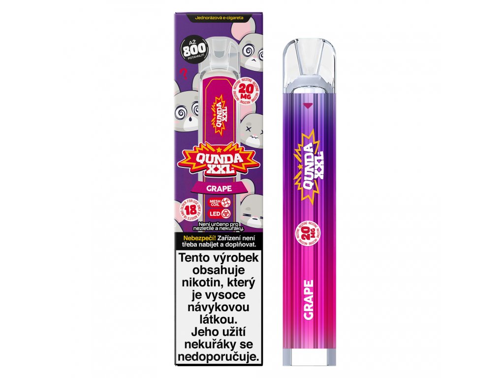 Nikotin Vape Qunda XXL Szőlő-Canapuff