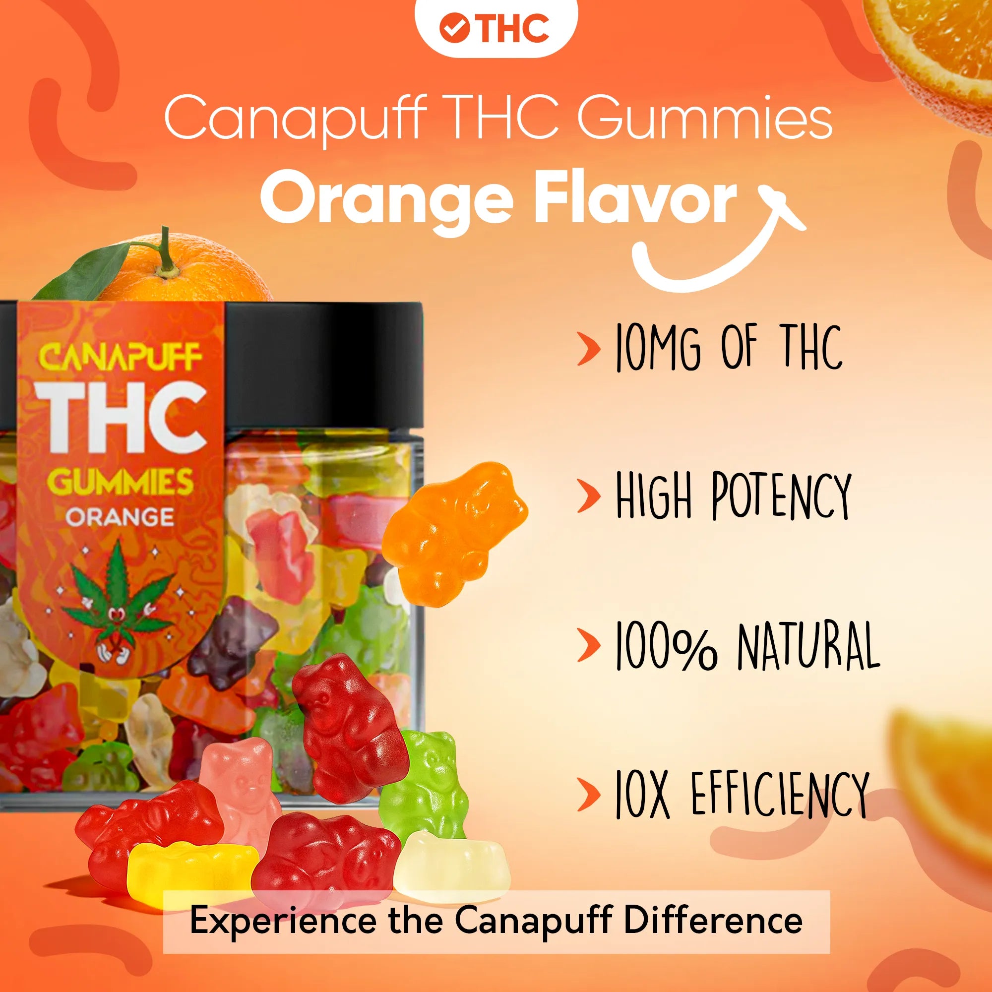THC gumicukorkák Narancs-Canapuff
