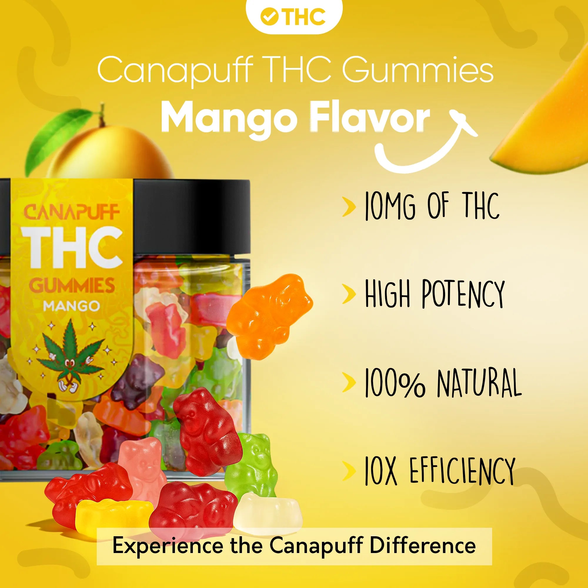 THC gumicukorkák Mango-Canapuff