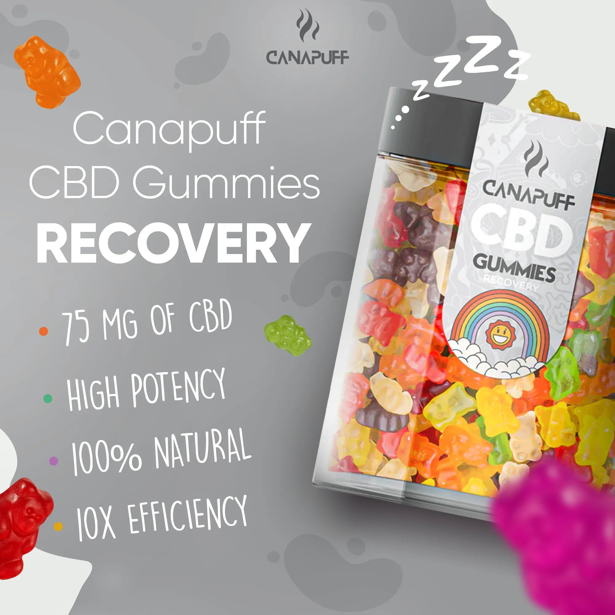 Canapuff - CBD-gumicukorkák - Recovery-Canapuff
