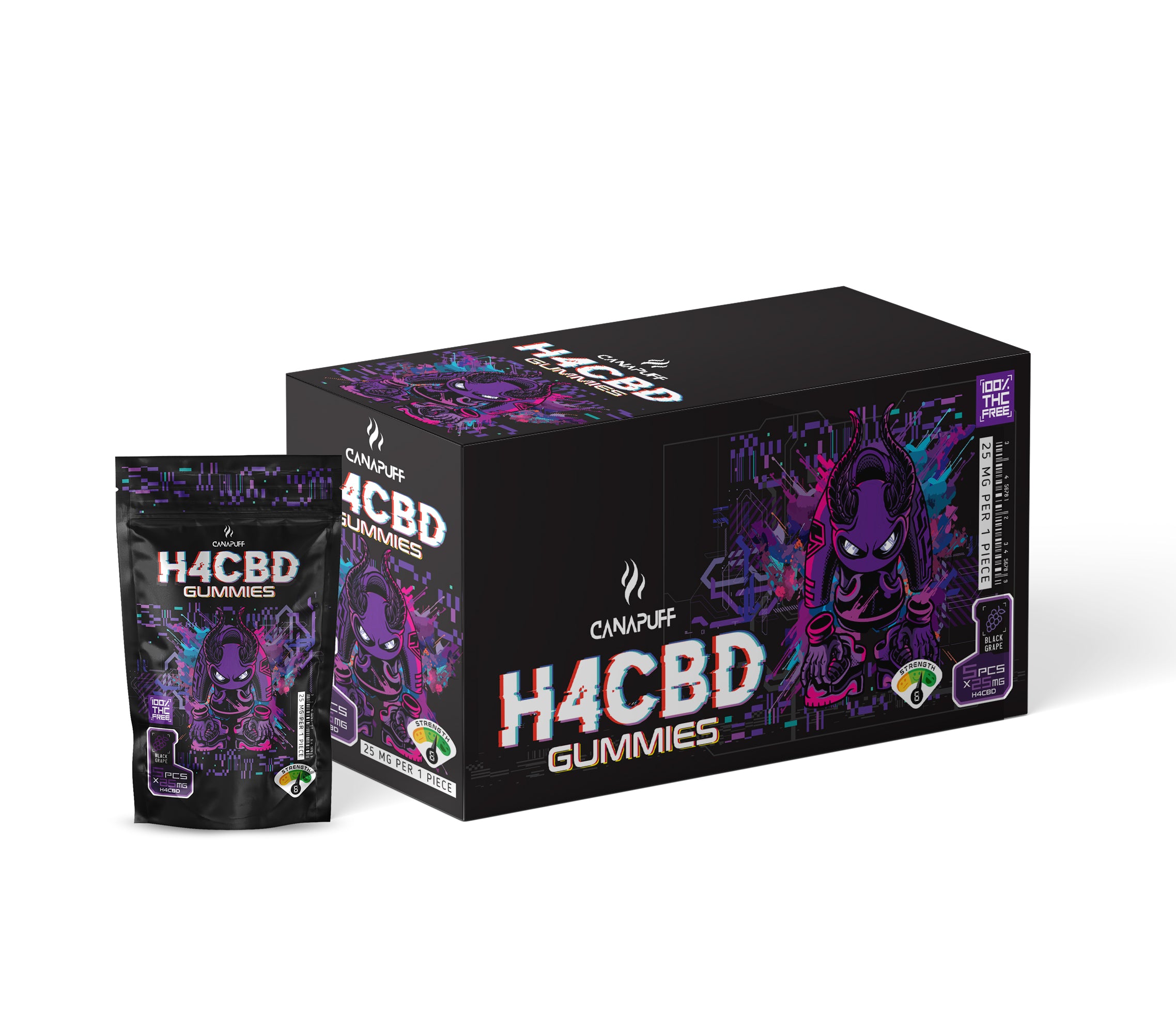 Canapuff - H4CBD Gumicukorkák - Black Grape Canapuff