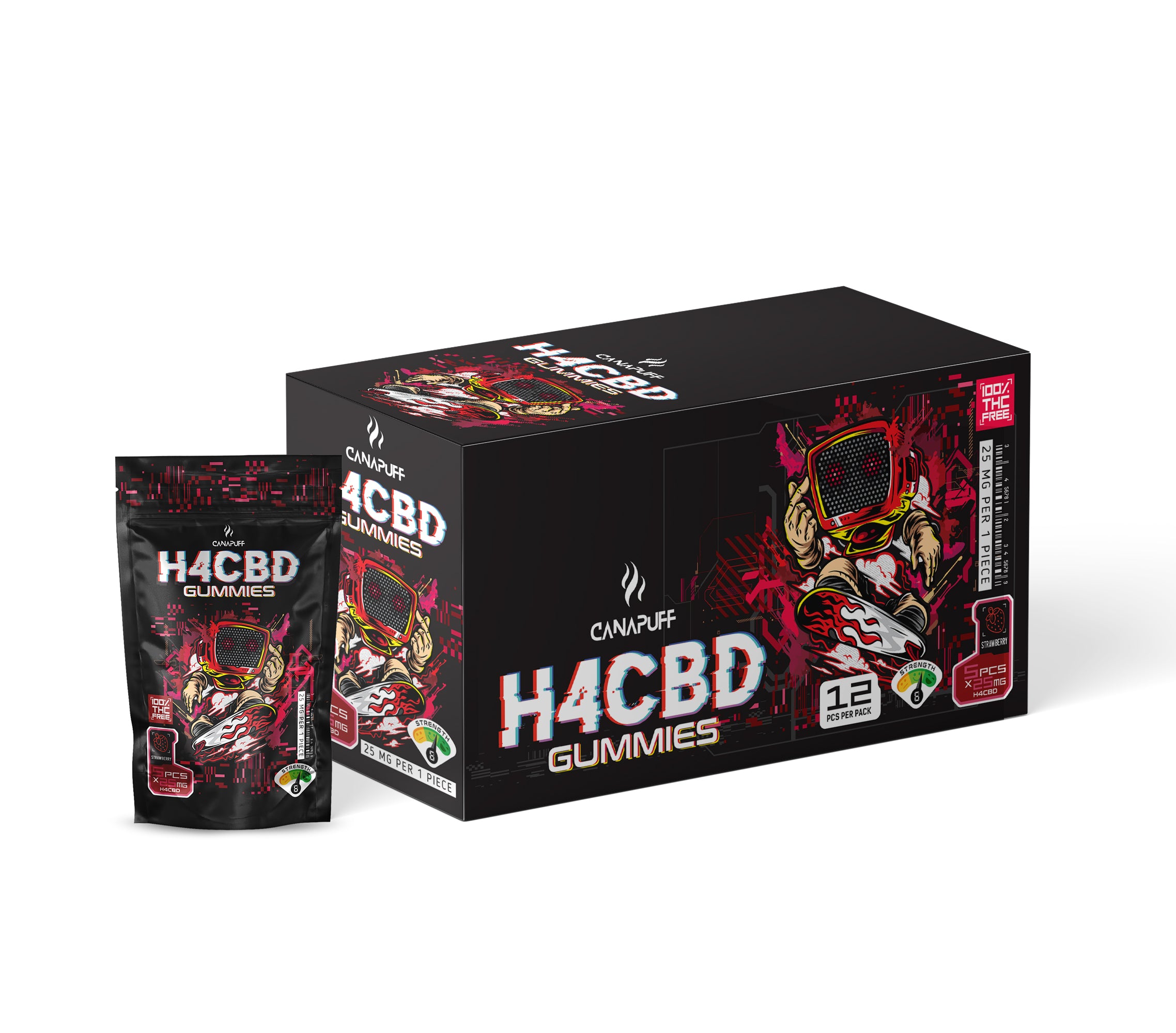 BOX H4CBD gumicukorkák Eper