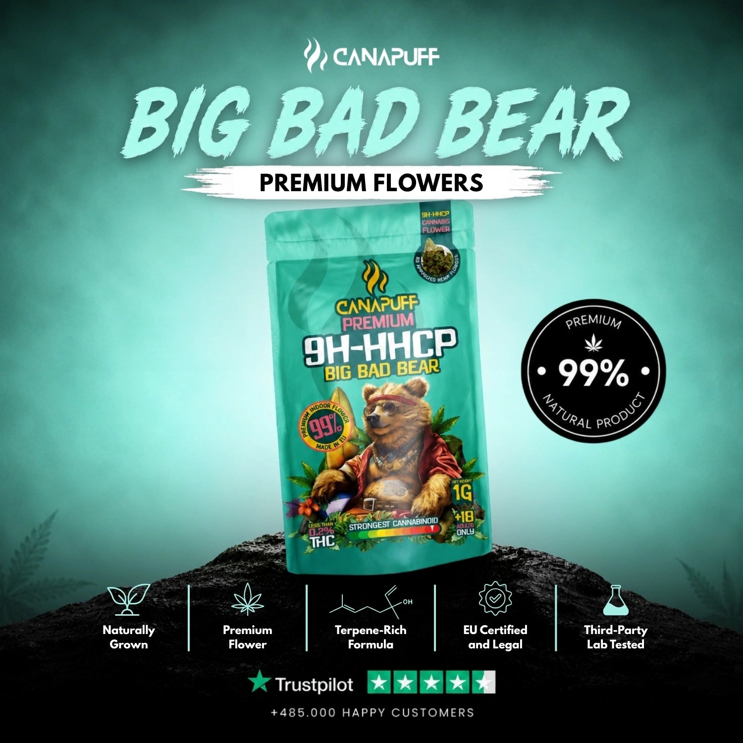 9h-HHCP Virágzat Big Bad Bear 99%
