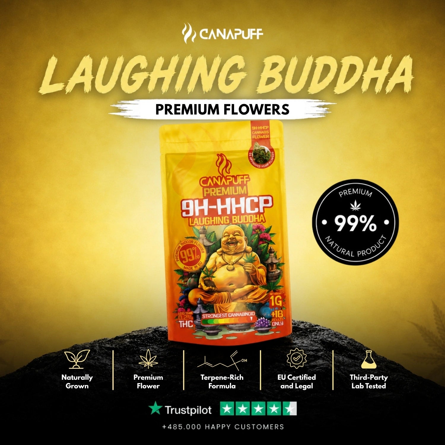9h-HHCP Virágzat Laughing Buddha 99%