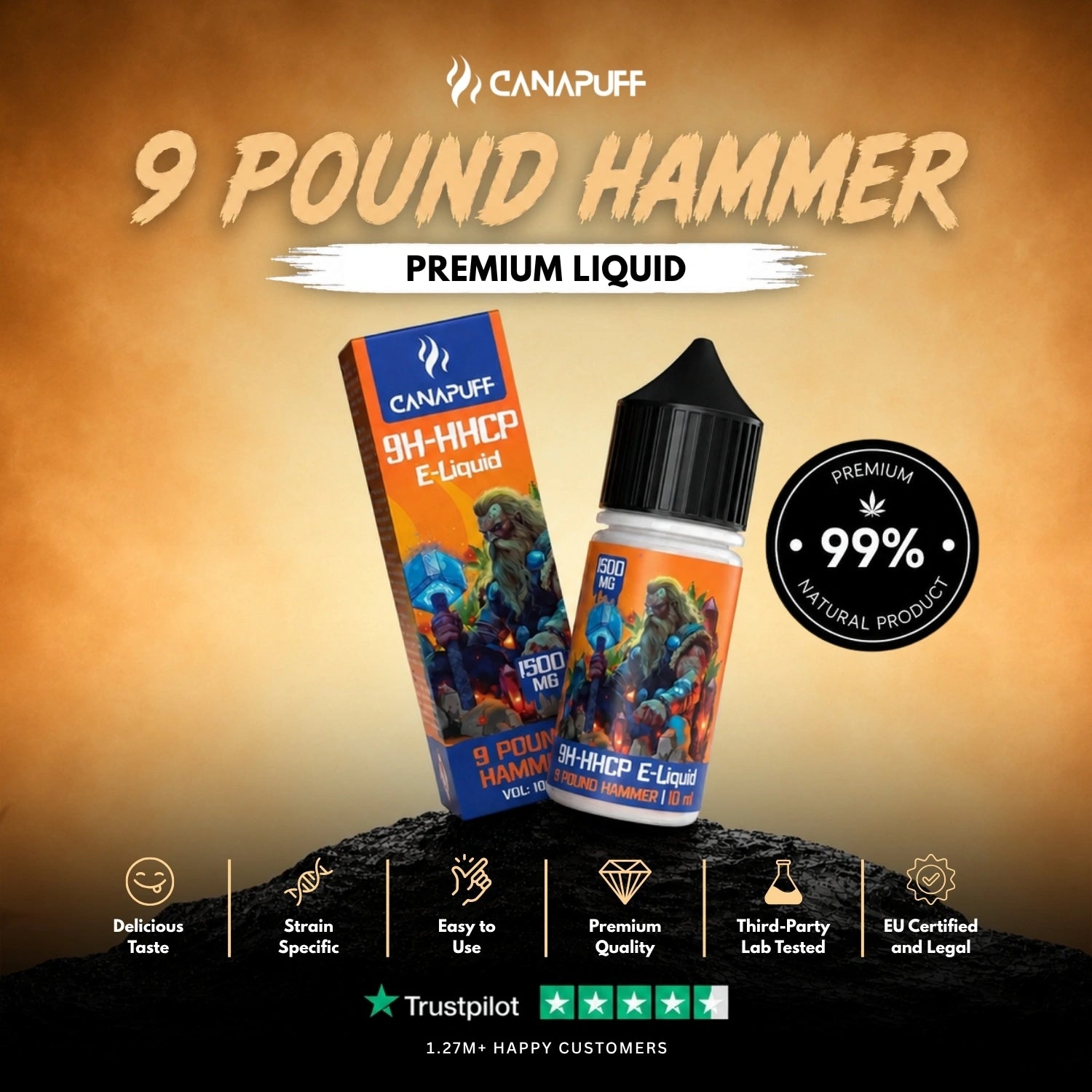 9H-HHCP Liquid 9 Pound Hammer 1.500mg
