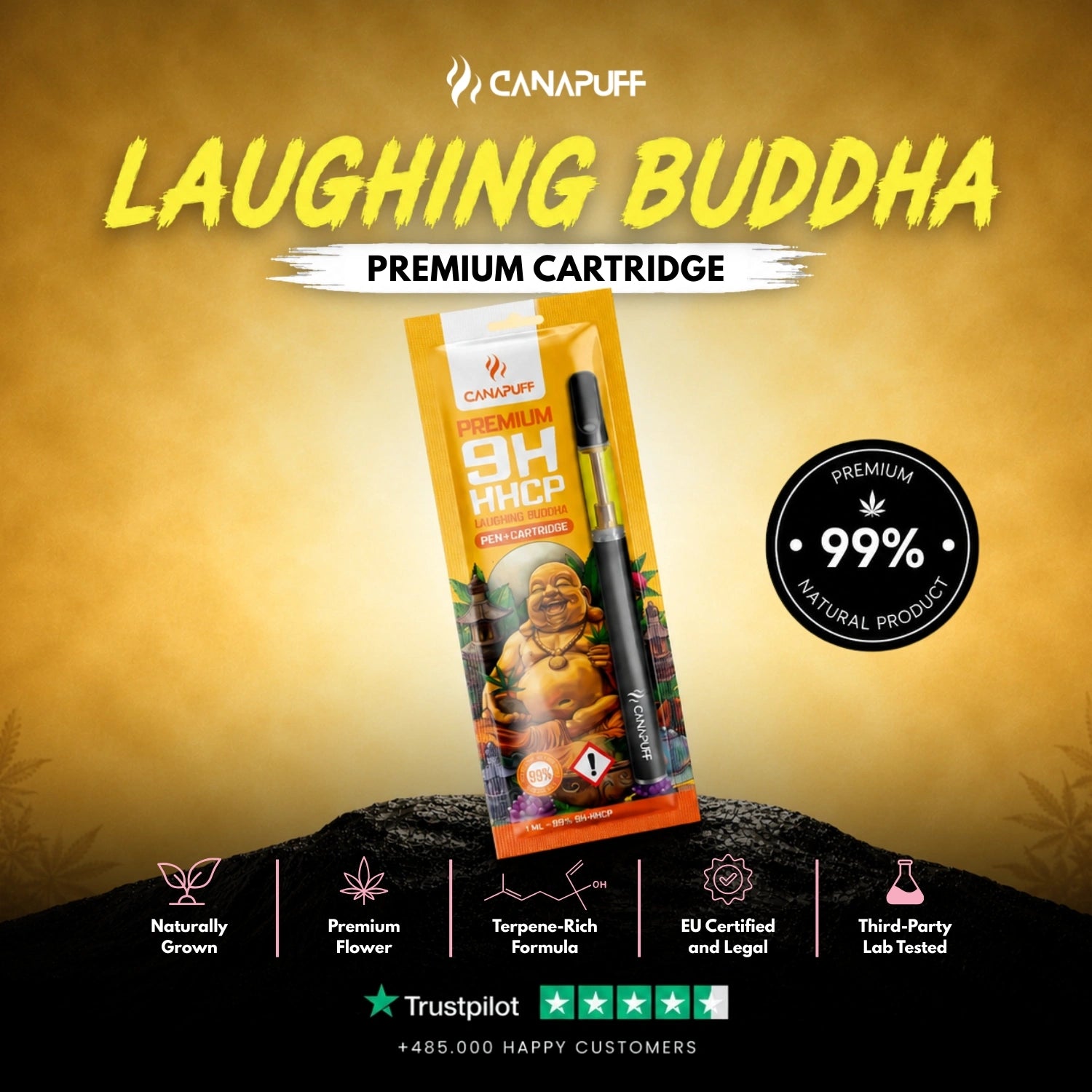 9h-HHCP Pen+Patrón Laughing Buddha 99%