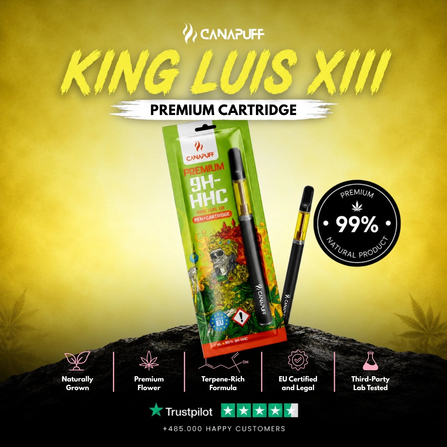 9H-HHC Pen+Patrón King Luis XIII 95%