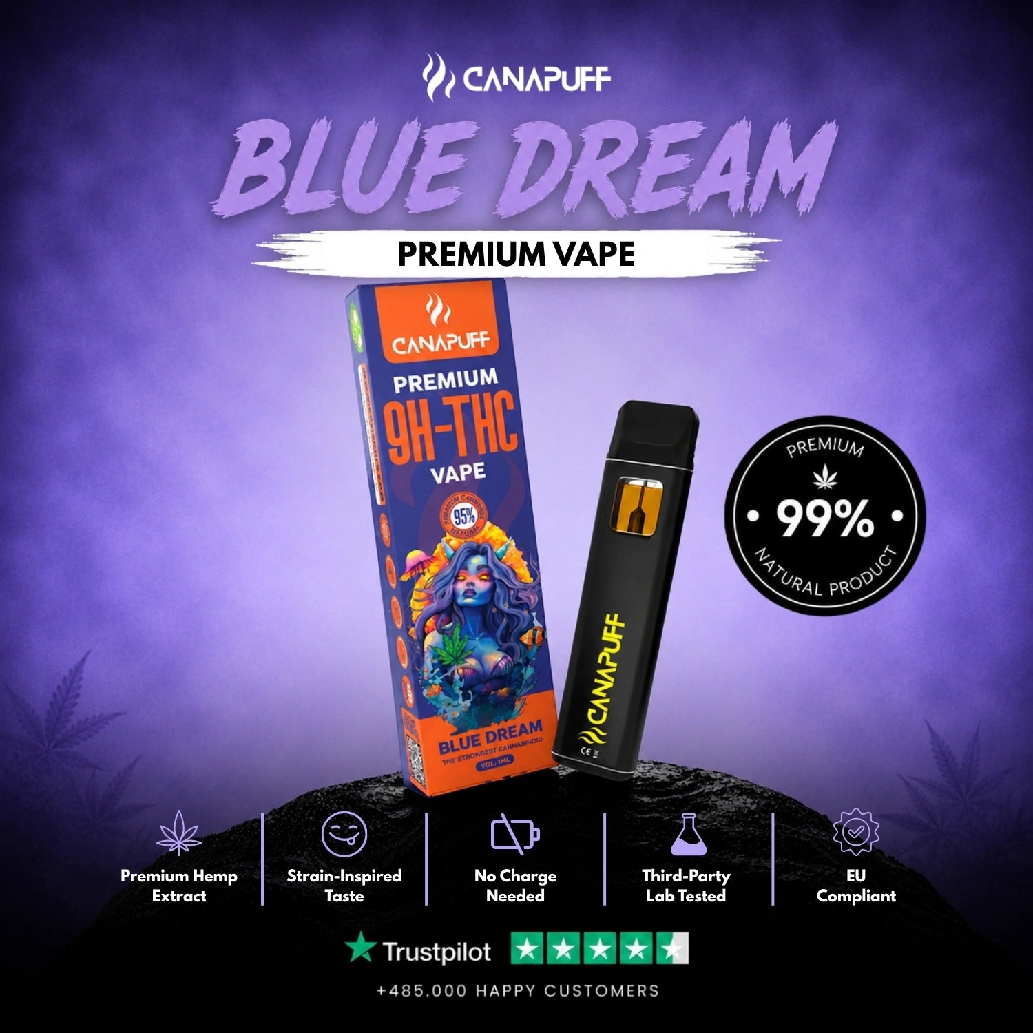 9H-THC Vape Blue Dream 95% 1 ml