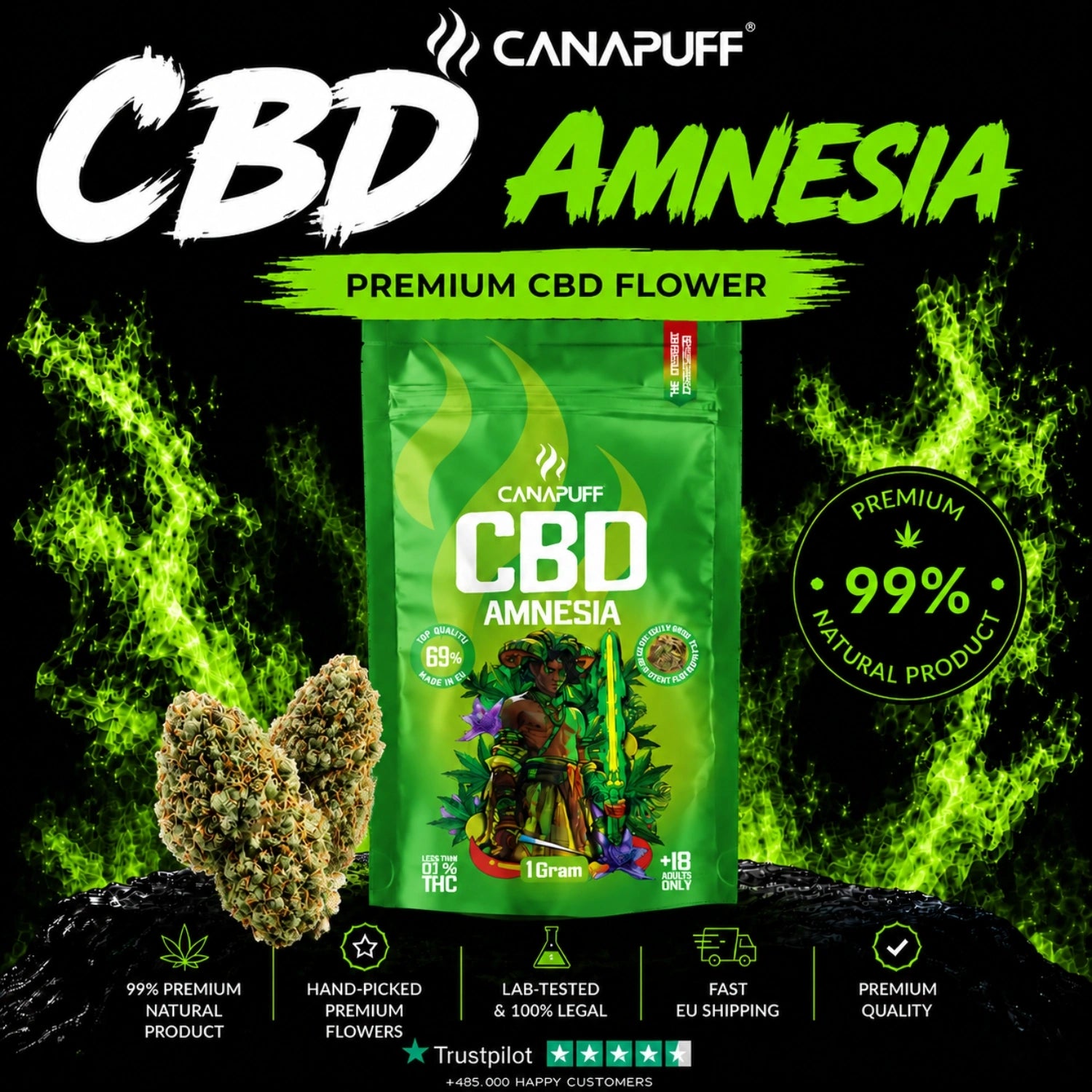 CBD Virágzat Amnesia 69%