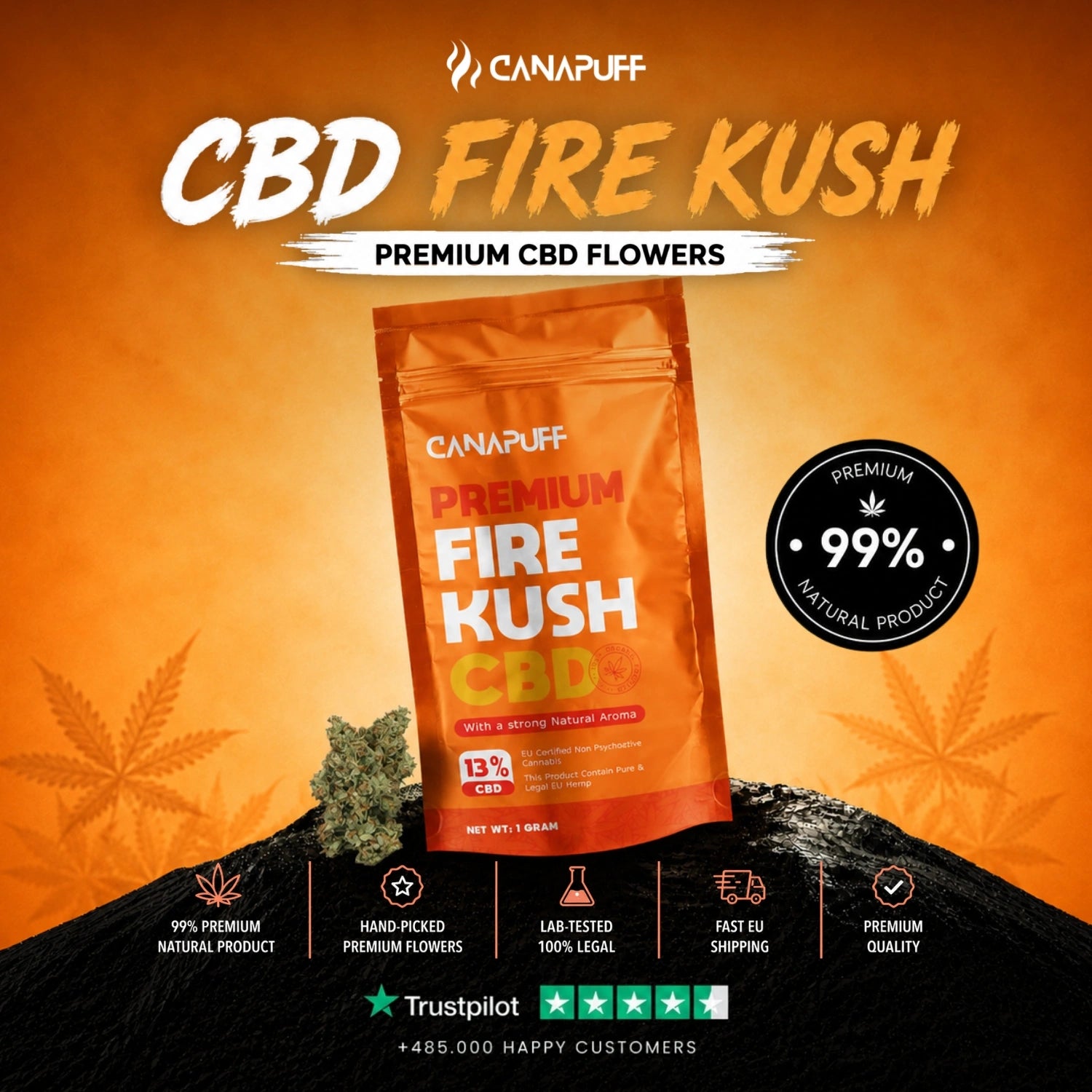 CBD Virágzat Fire Kush 13%