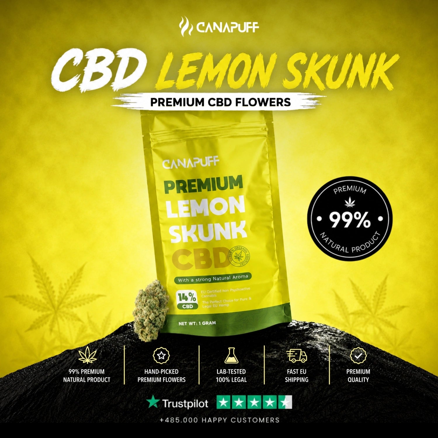 CBD Virágzat Lemon Skunk 14%
