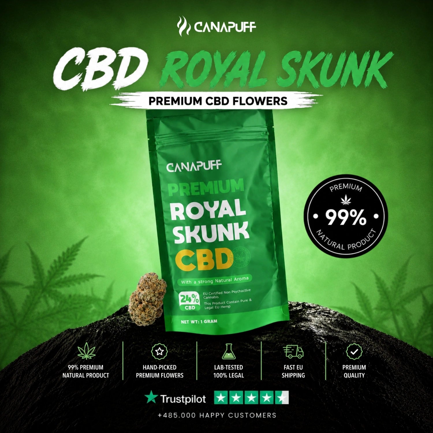 CBD Virágzat Royal Skunk 24%
