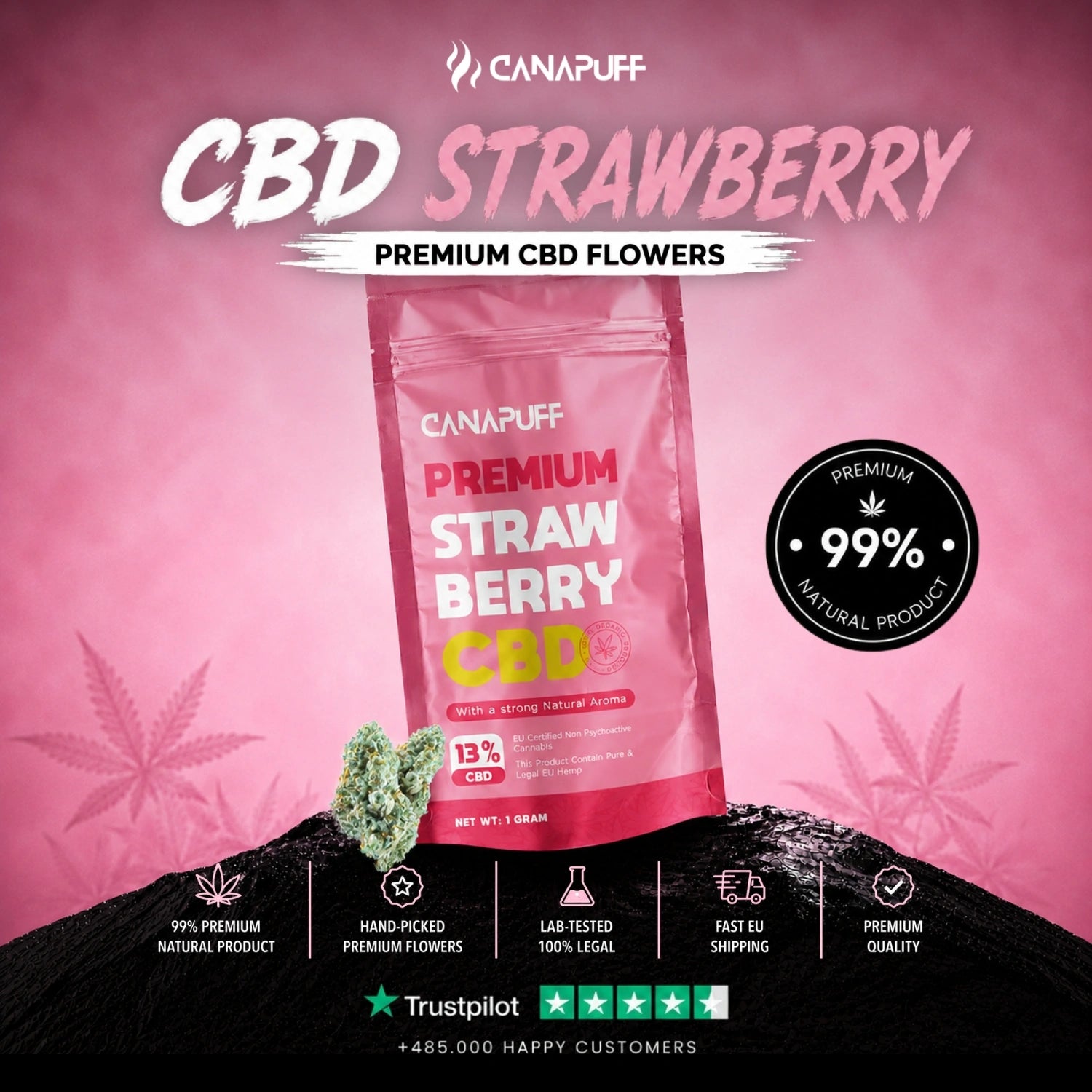 CBD Virágzat Strawberry 13%