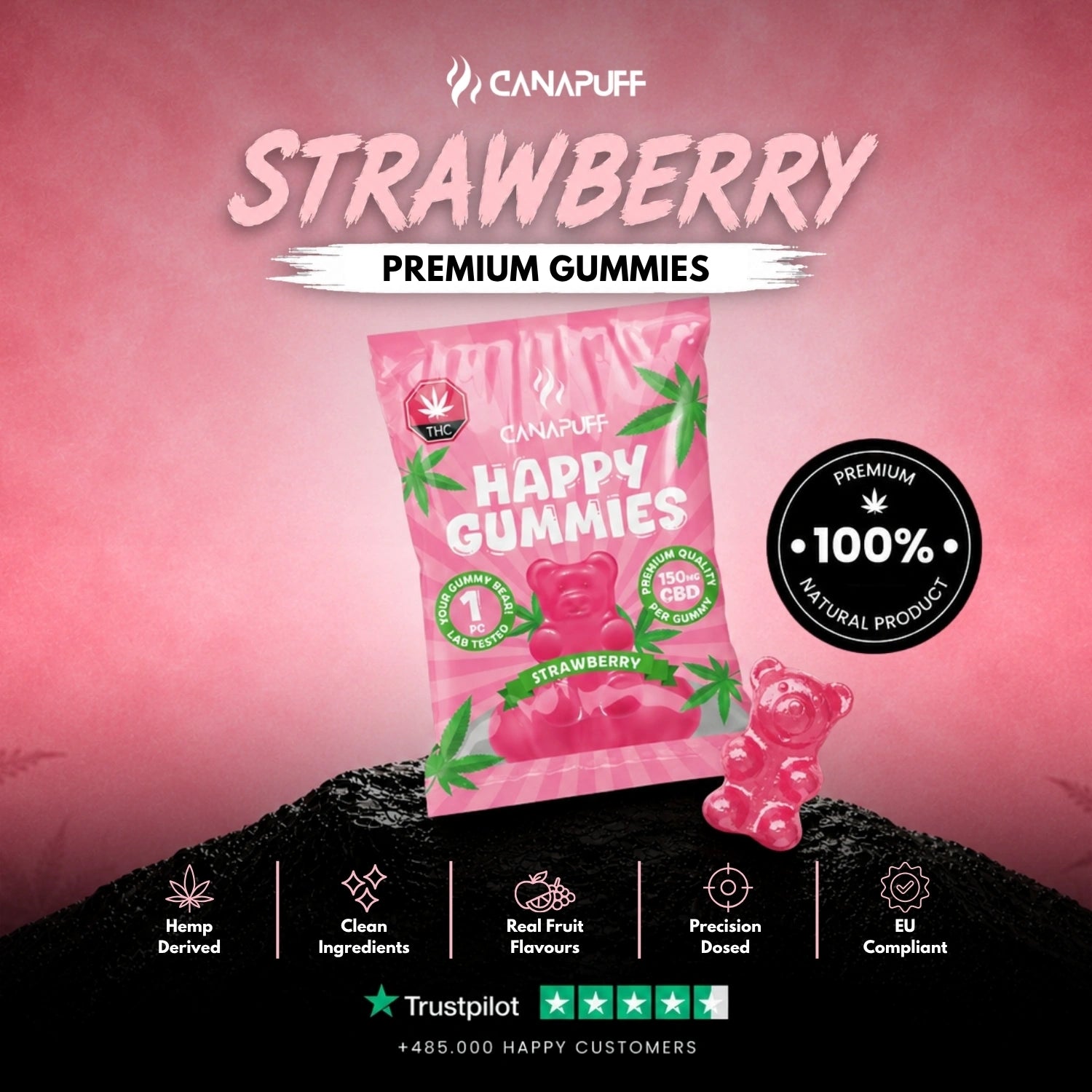 CBD Gumicukorkák Strawberry