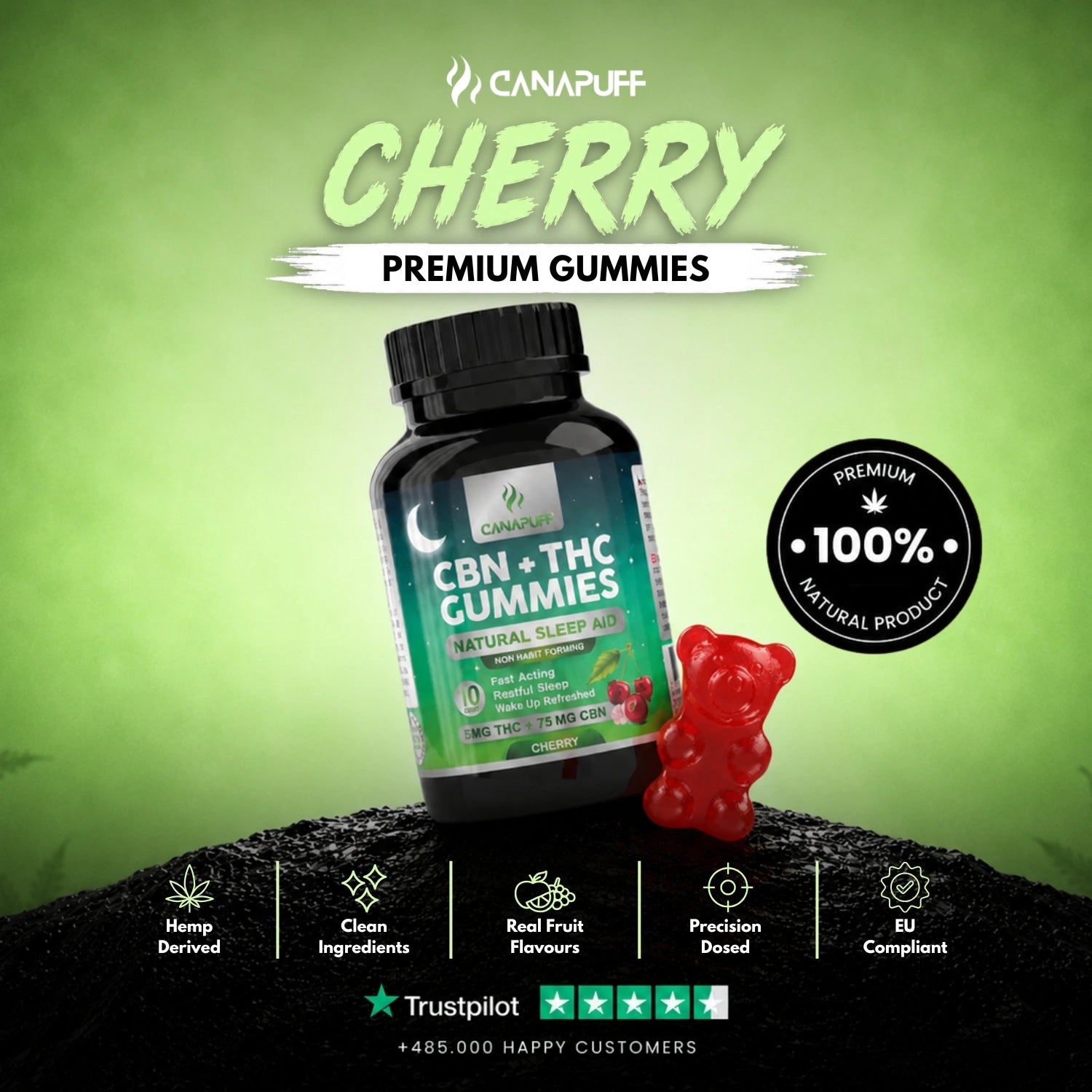 CBN+THC gumicukorkák cseresznye