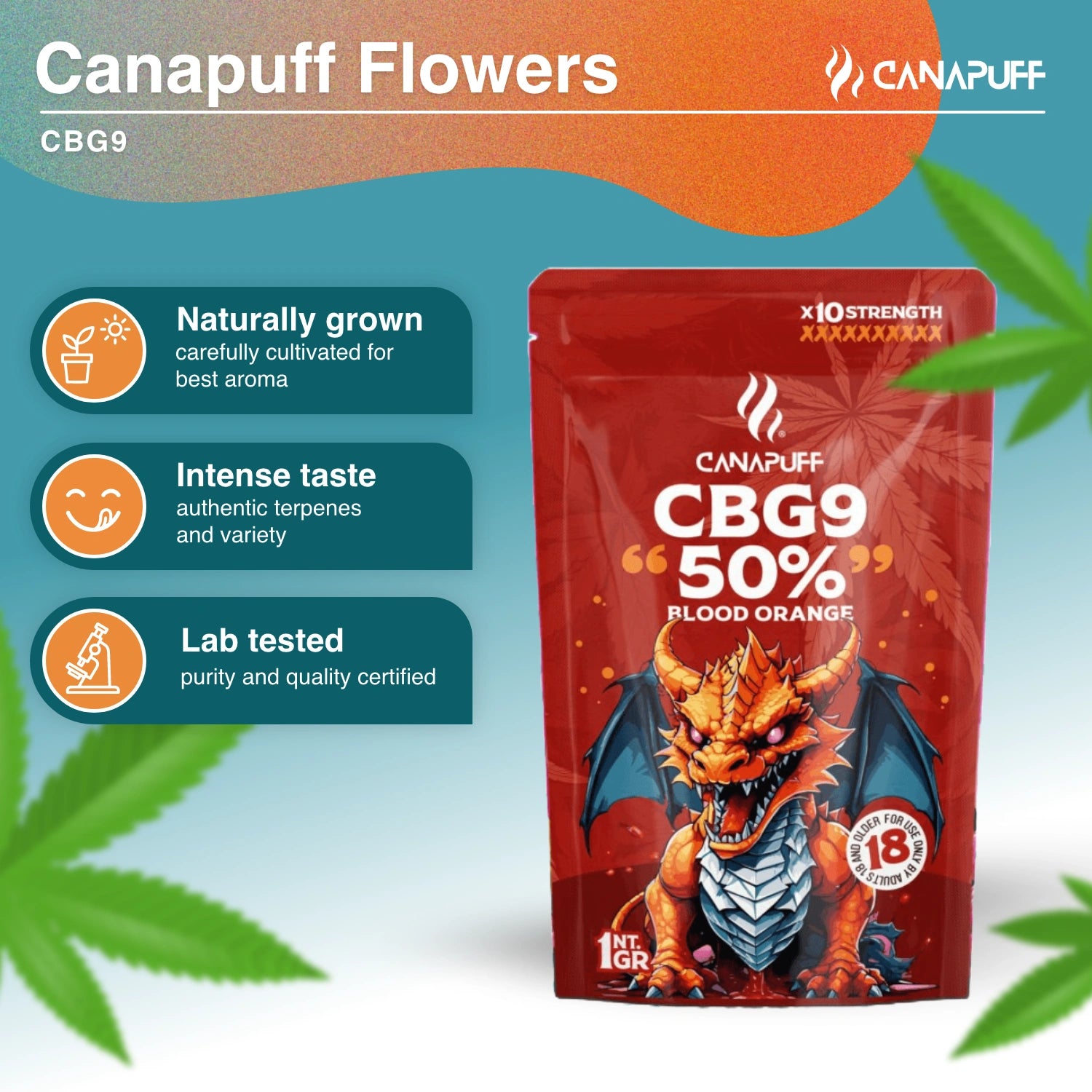 Blood Orange 50% - CBG9 Virágzat - Canapuff