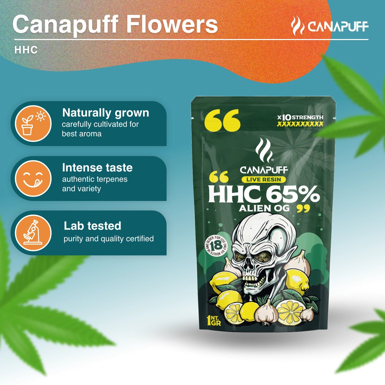 HHC Virágzat Alien OG 65% - HHC Virágzat - CanaPuff