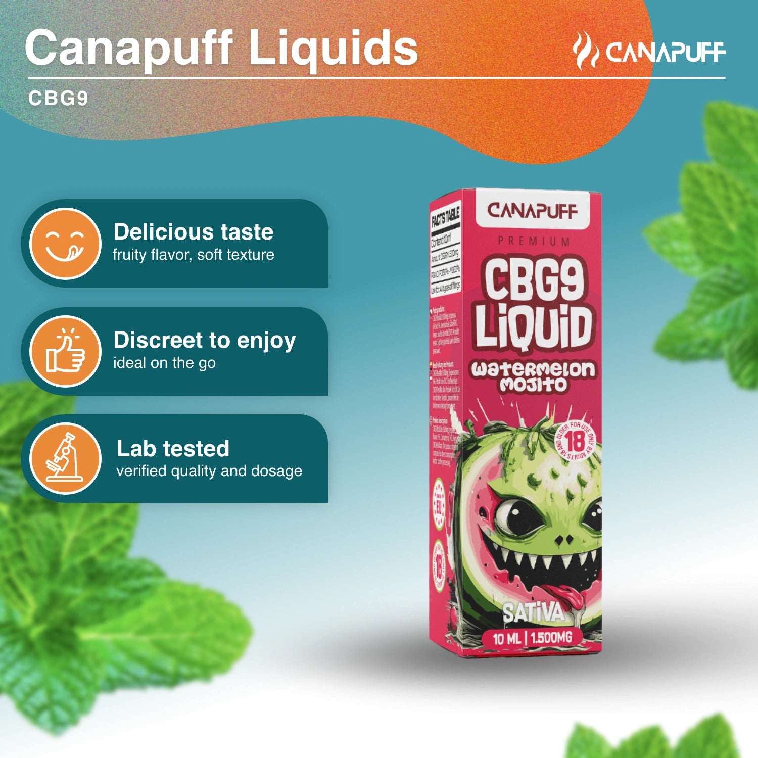 CBG9 Liquid 1.500mg - Watermelon Mojito - Canapuff