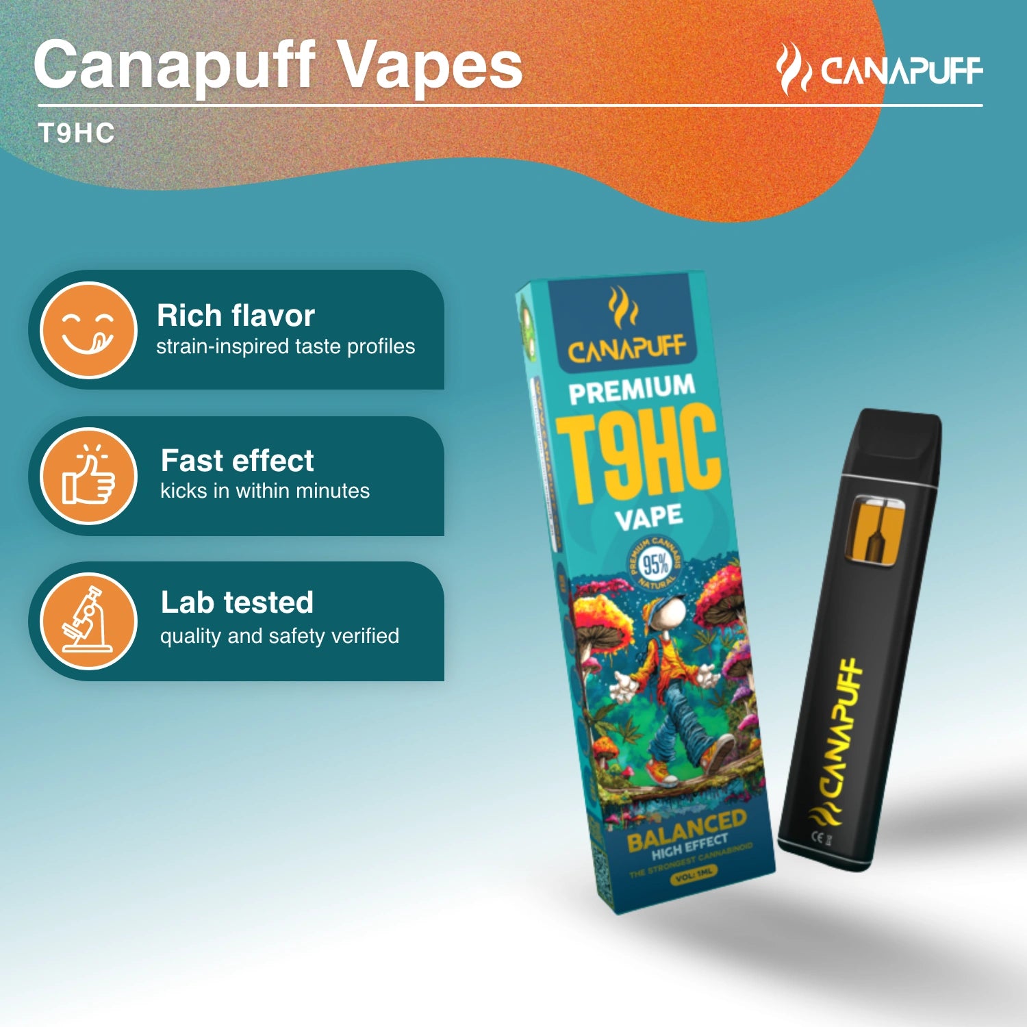 Balanced 95% T9HC – Vape – 1ml - Canapuff
