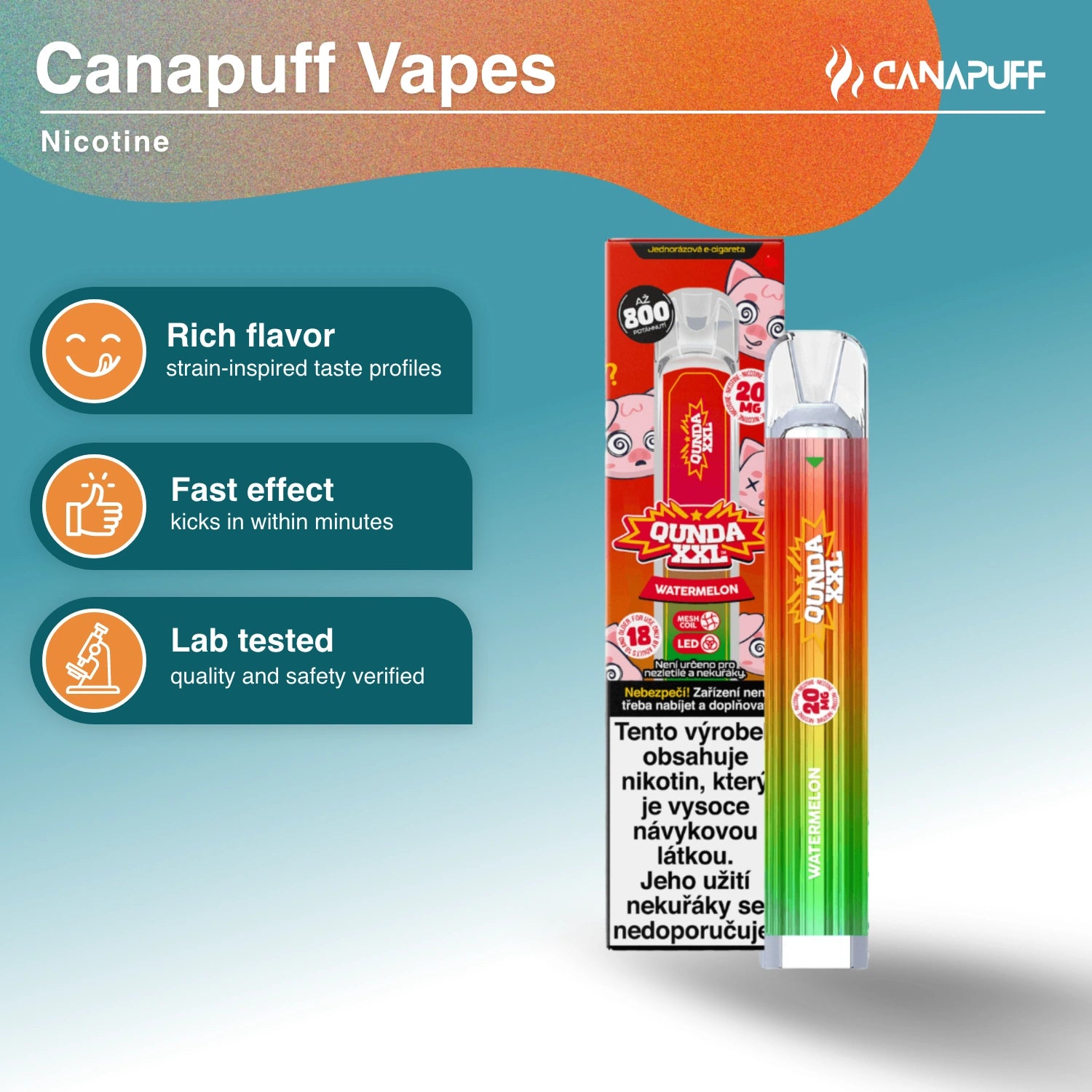 Qunda XXL Görögdinnye - Nikotinos Vape - Canapuff