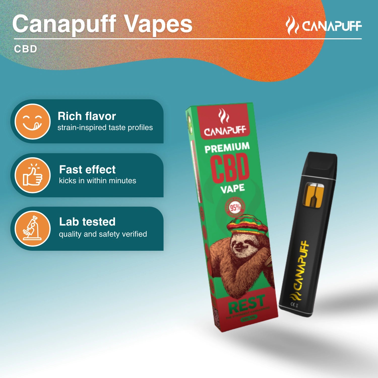 REST 95% CBD - Vape - 1ml - Canapuff