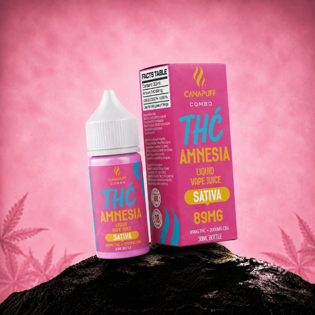 Canapuff Combo Amnesia Delta-9 liquid vape folyadék 89 mg THC, 30 ml-es üveg
