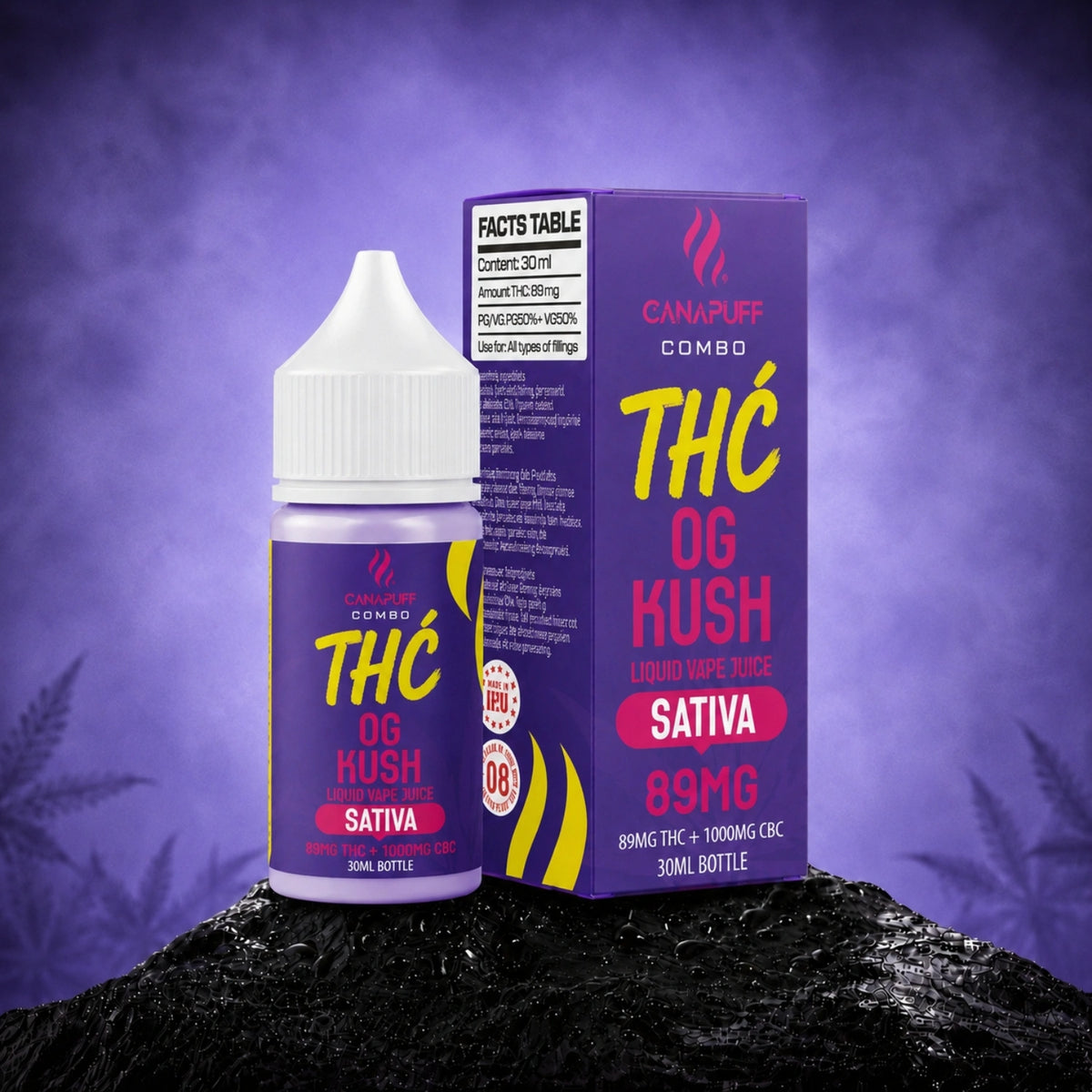 Canapuff Combo OG Kush Delta-9 vape liquid, 89mg THC, 30ml-es üveg