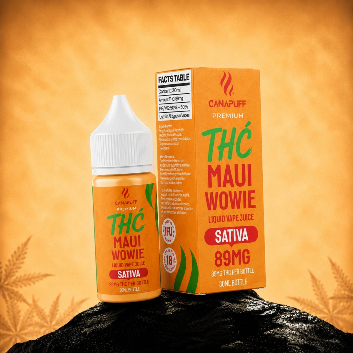 Canapuff Maui Wowie Delta-9 liquid vape folyadék, 89 mg, 30 ml-es üveg