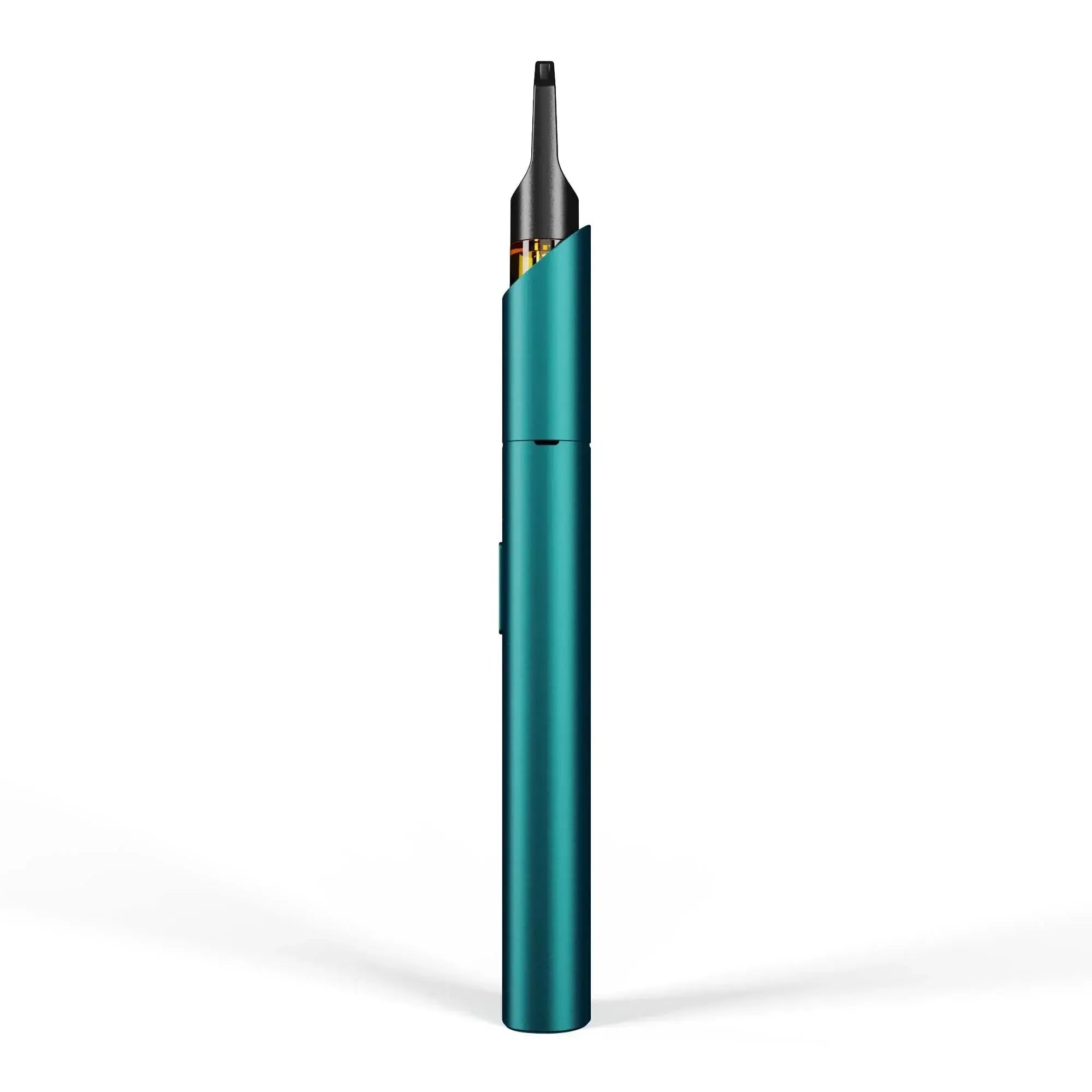 Türkiz Vaporizátor Pen nyitott szájrésszel