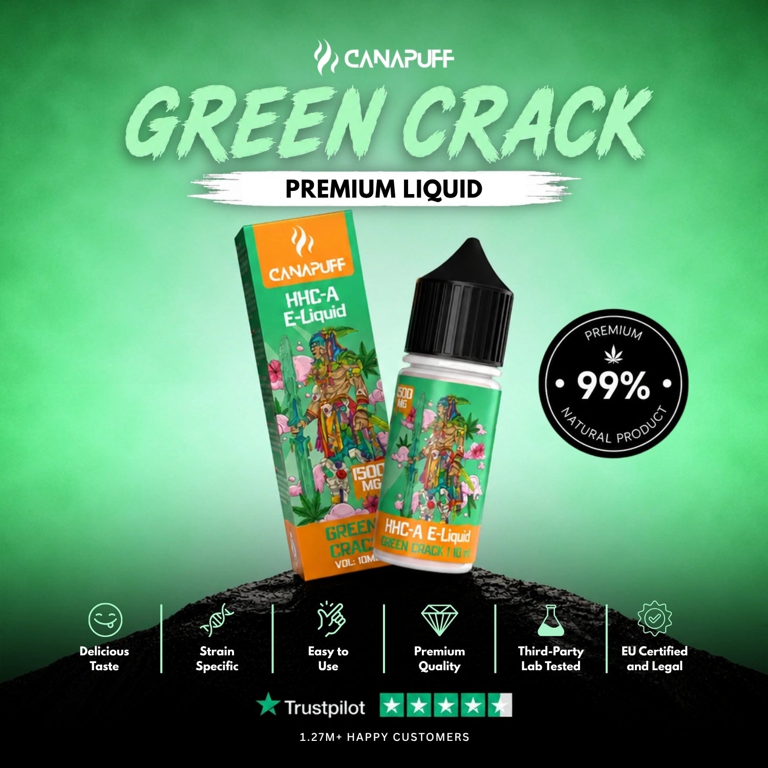 HHC-A liquid Green Crack 1.500 mg