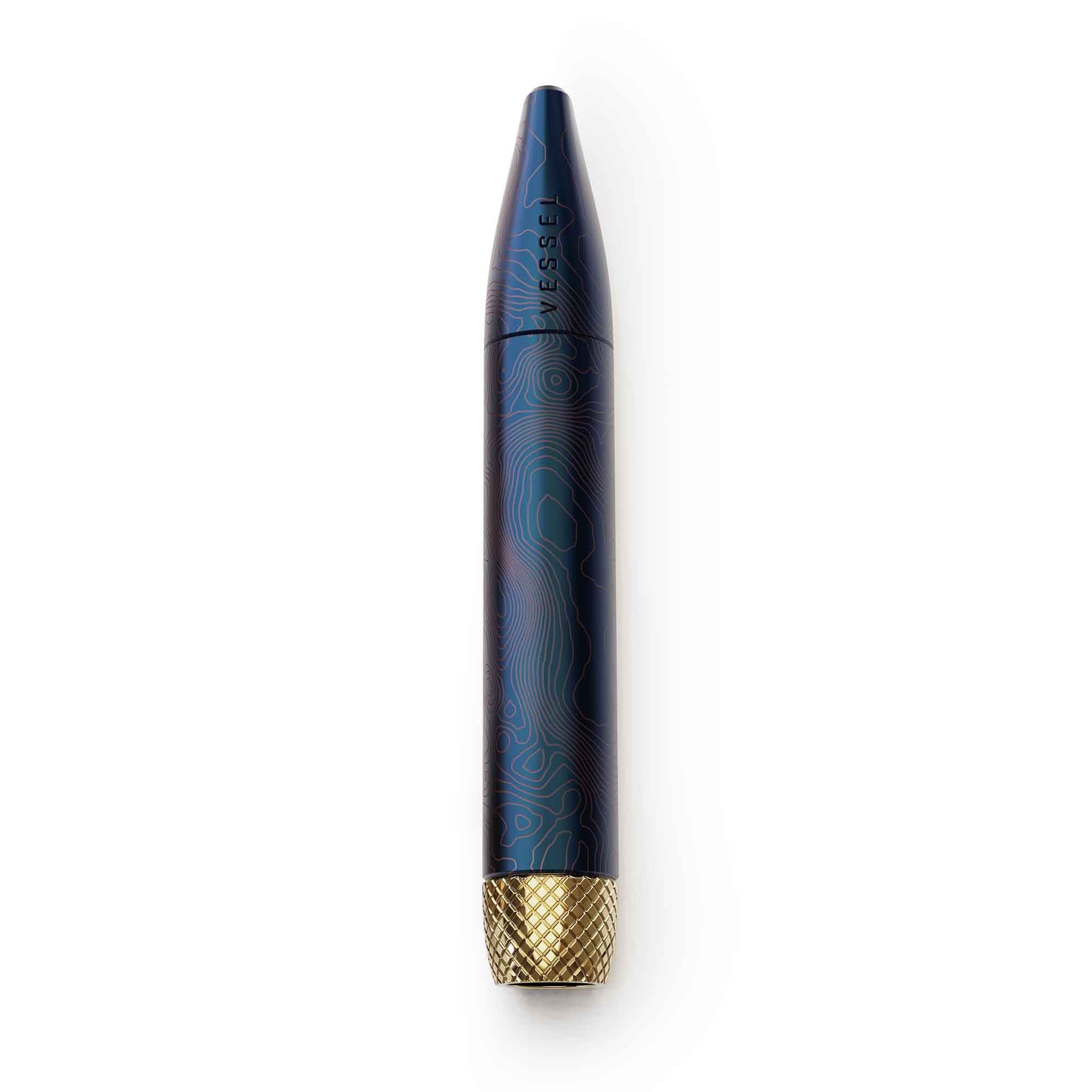 Kék Vessel Pen arany díszítéssel