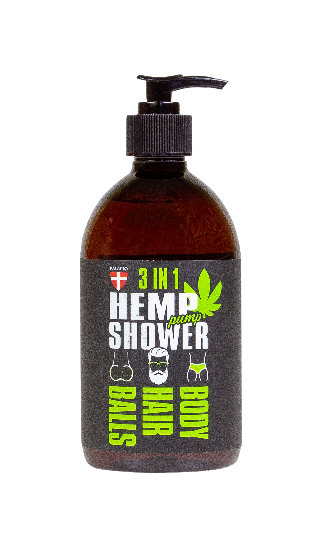 Pump 3in1 Hemp shower gel for men, 500ml - Palacio