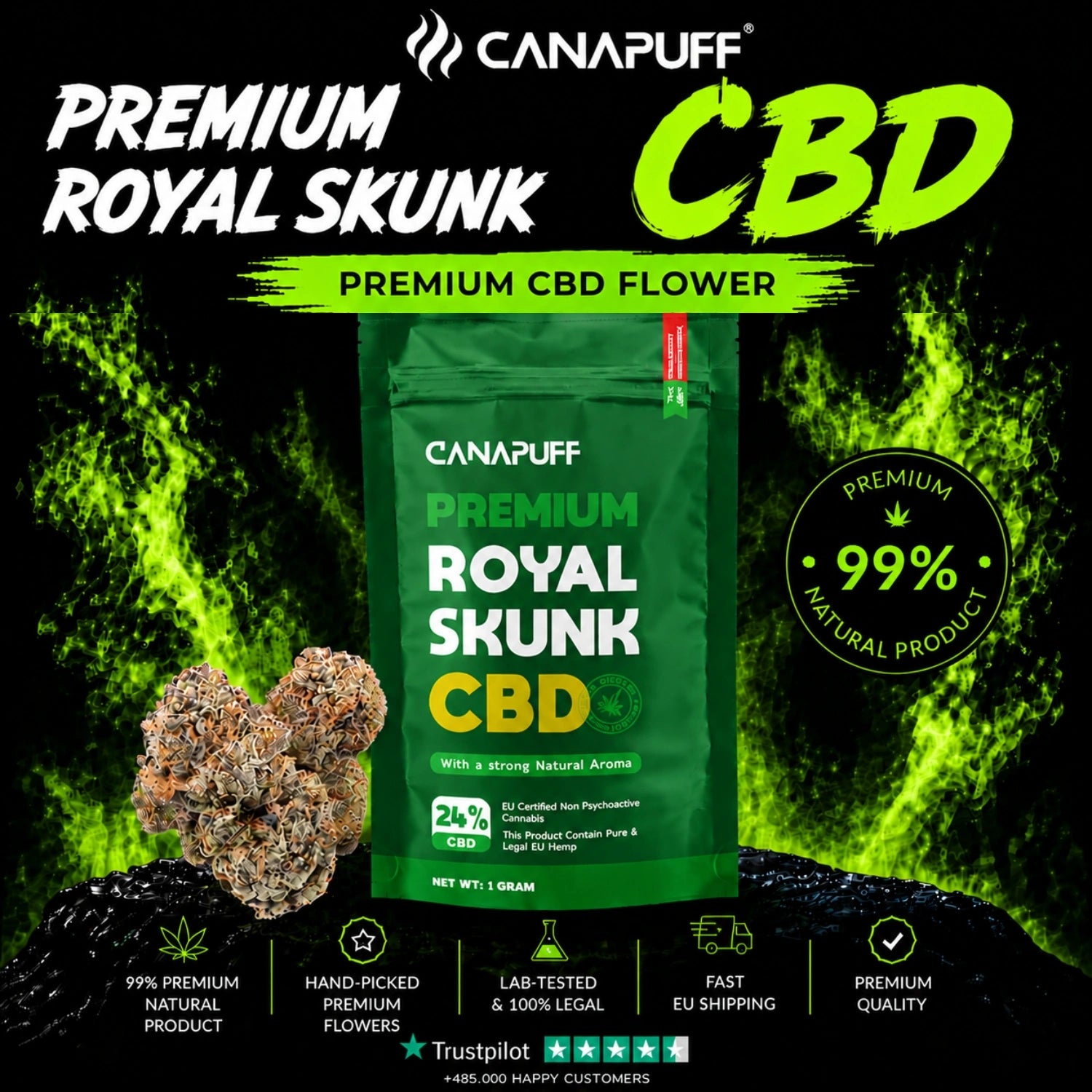CBD Virágzat Royal Skunk 24%