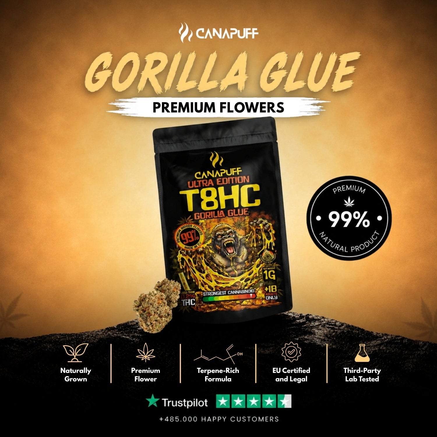 T8HC Virágzat Gorilla Glue 99%