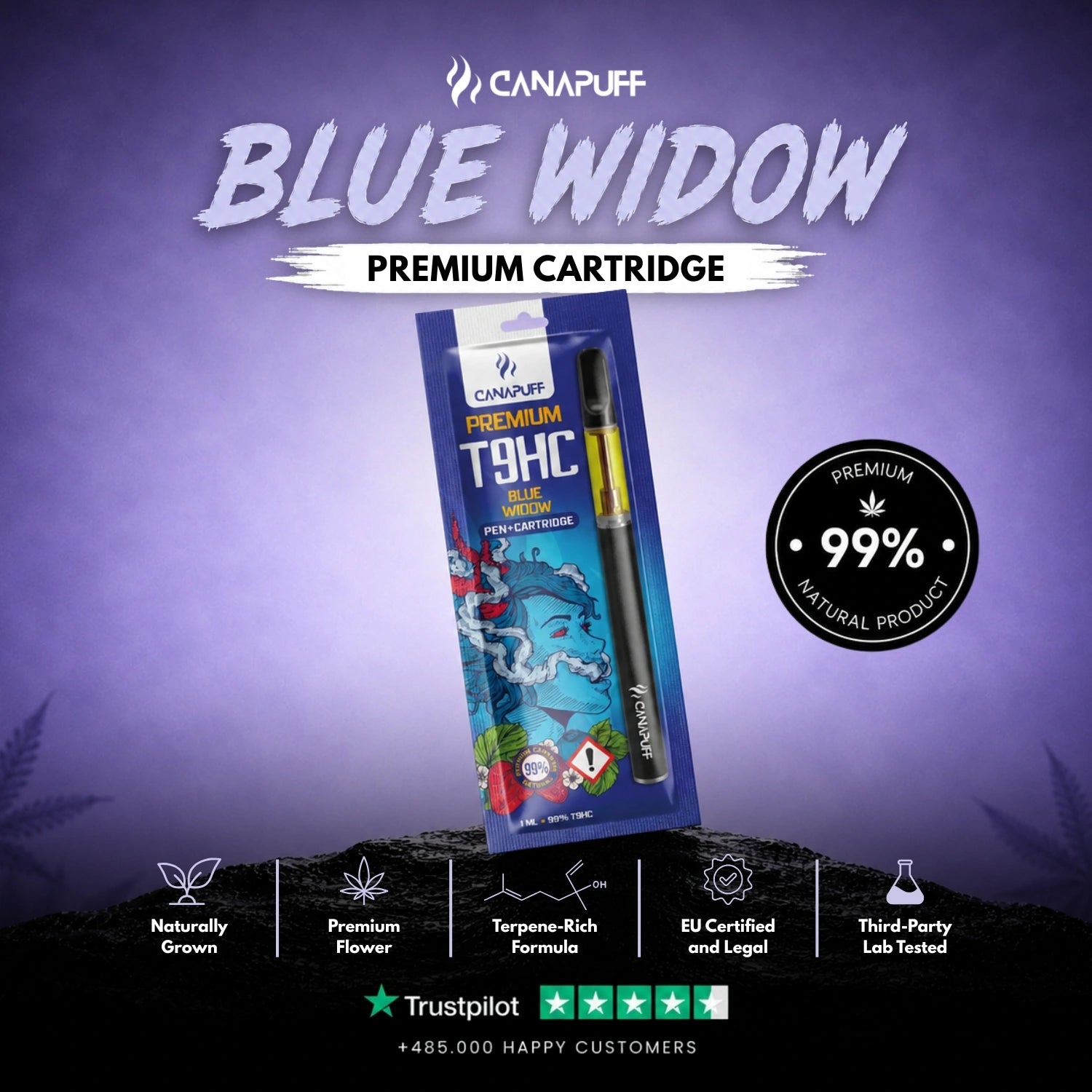 T9HC Pen+Patrón Blue Widow 99%