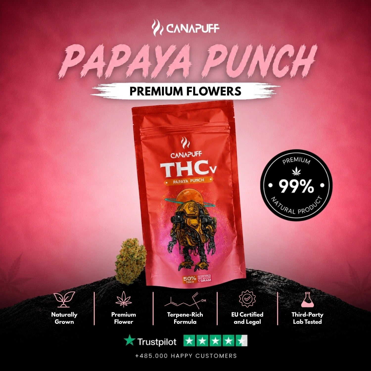 THCv Virágzat Papaya Punch 50%
