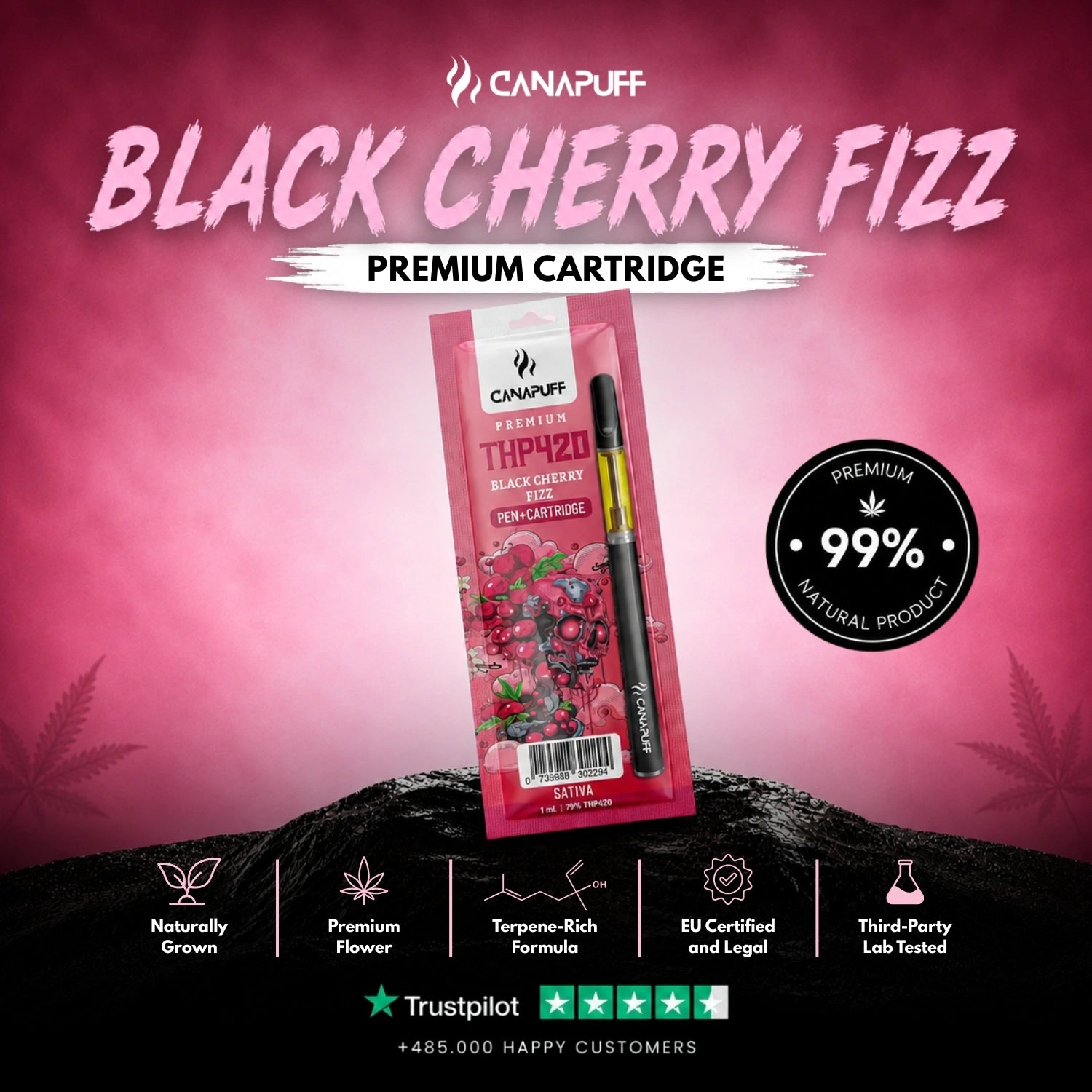 THP420 Pen+Patrón Fekete cseresznye-fizz 79%