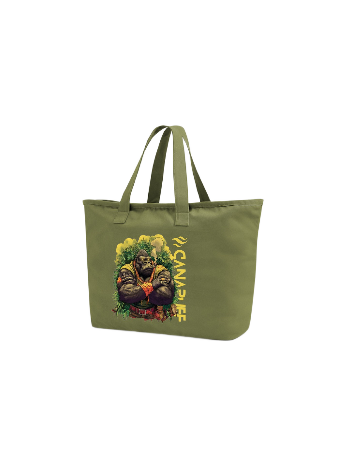 Canapuff pamut táska – Gorilla Power – zöld