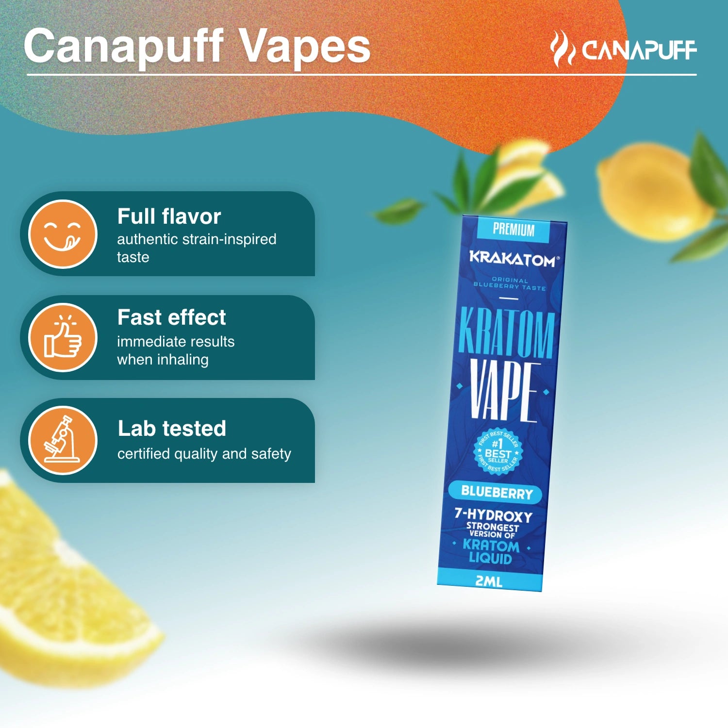 Krakatom 7-hidroxi Kratom Vape áfonya