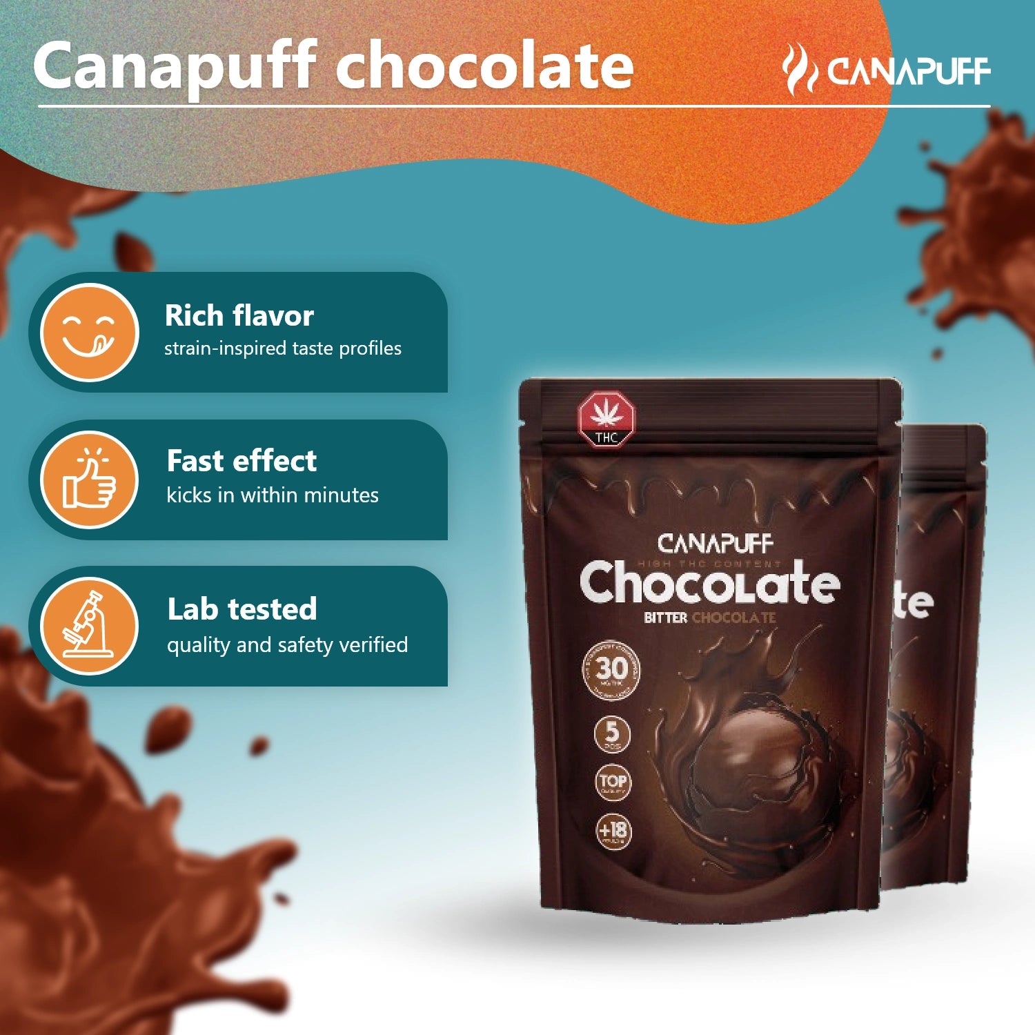 THC-tartalmú keserű csokoládé