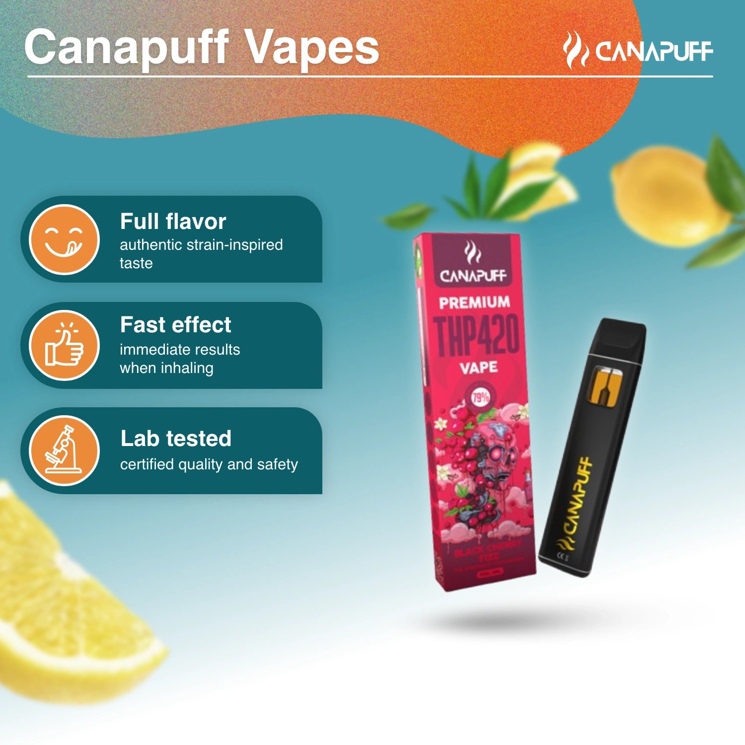 THP420 Vape Fekete cseresznye Fizz 79% 1ml