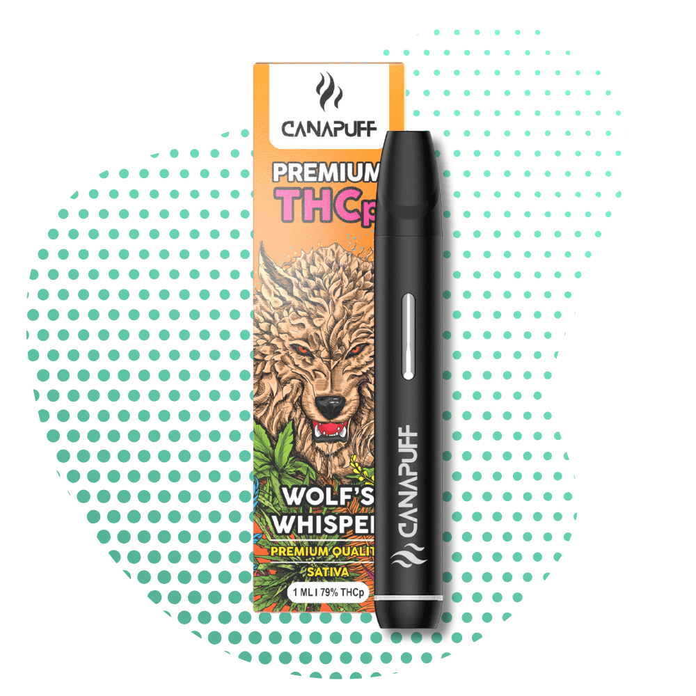 wolfs whisper 79 thcp Canapuff egyszeri használat 1ml