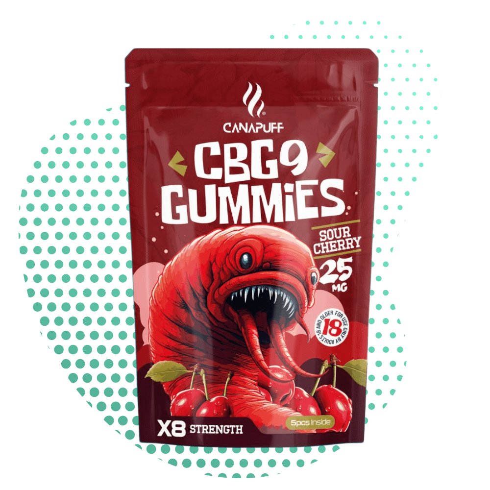 Canapuff CBG9 Gumicukorkák Savanyú Cseresznye