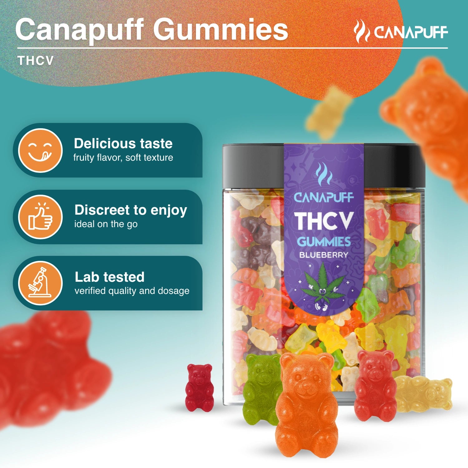 THCv gumicukorkák - Áfonya - Canapuff