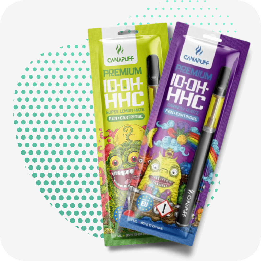 Canapuff 10-OH-HHC vaporizátorok Super Lemon Haze és Rainbow Runtz