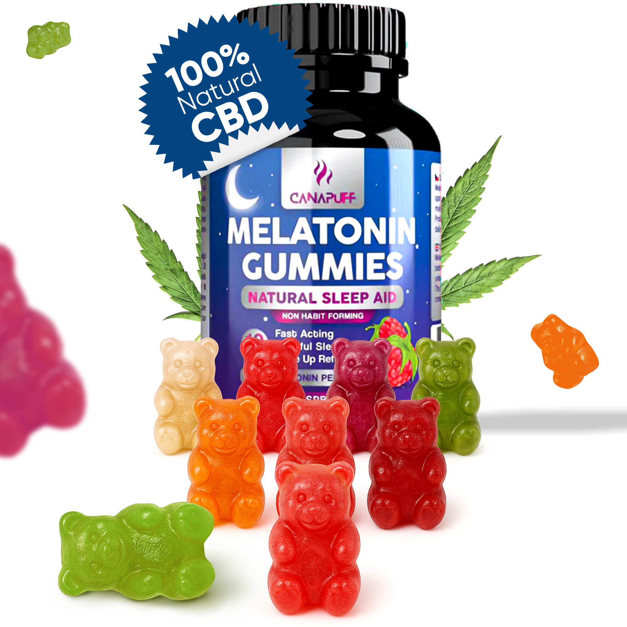 Melatonin Gumicukorkák - Málna-Canapuff